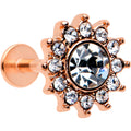16G 5/16 Clear Gem Rose Gold Hue Stylish Sun Labret Monroe Tragus