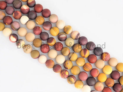Natural Matt Smooth Round Mookaite beads, SKU#399M