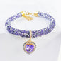 Cat Collar Heart Jewel Pendant Party Reflex Rhinestone Necklace