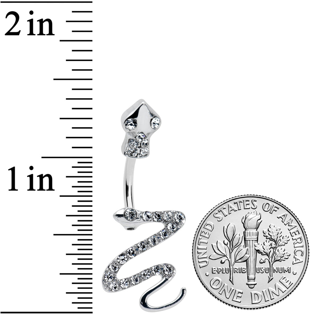 Clear Gem Stylish Snakes Double Mount Belly Ring