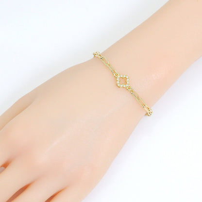 Clear CZ Gold Clover Flower Connecter ,Sku#LD738
