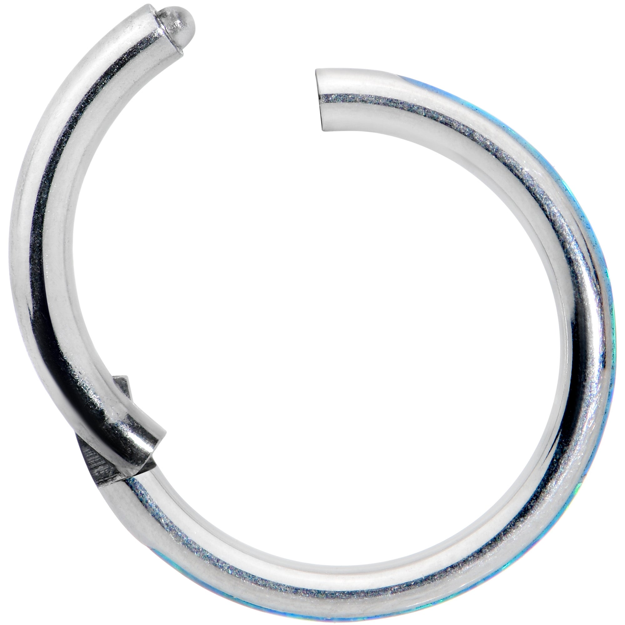 16G 5/16 Blue Synthetic Opal Forward Facing Hinged Segment Ring