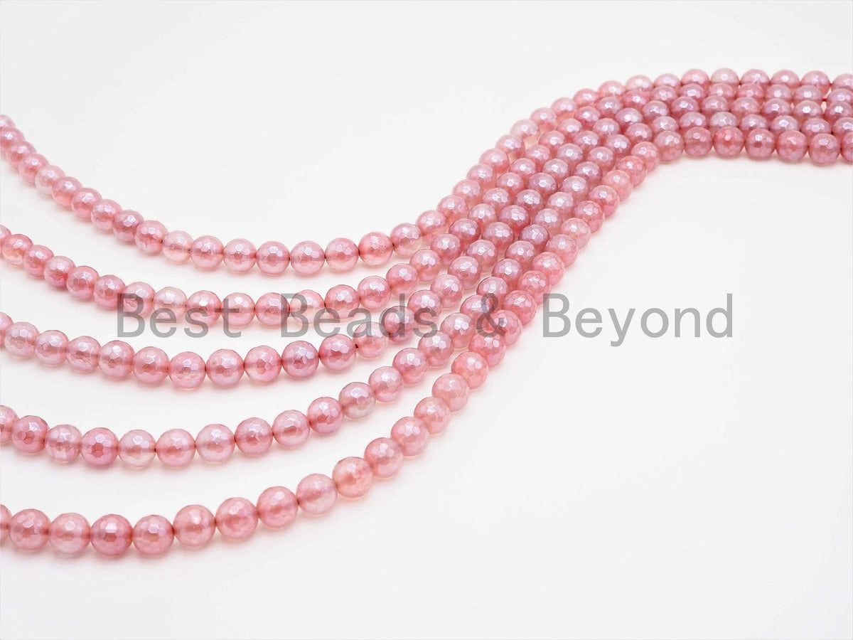 Mystic Silverite Plated  Pink Quartz Faceted, U342