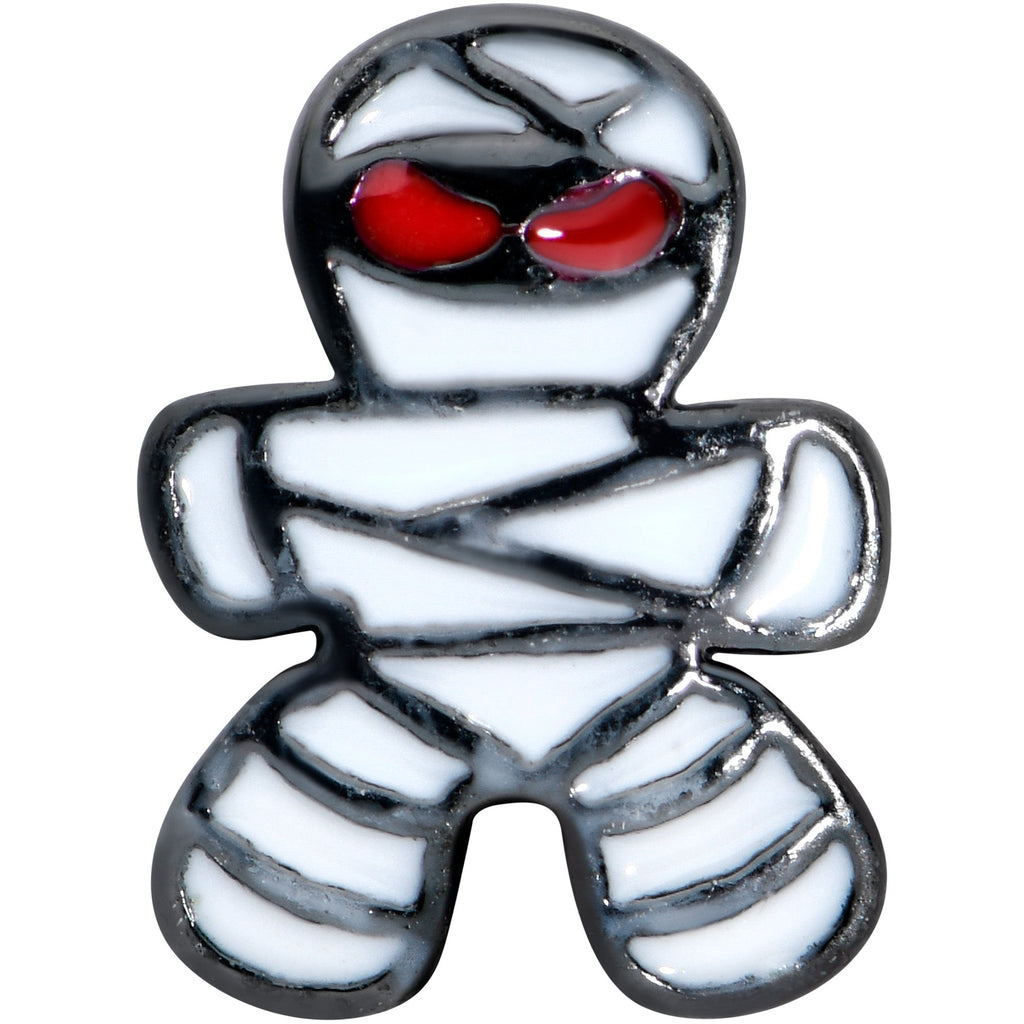 16G 5/16 Black Red Eye Mummy Halloween Labret Monroe Tragus