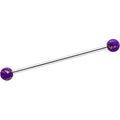 14G Matte Purple Splatter Pattern Ends Industrial Barbell 38mm