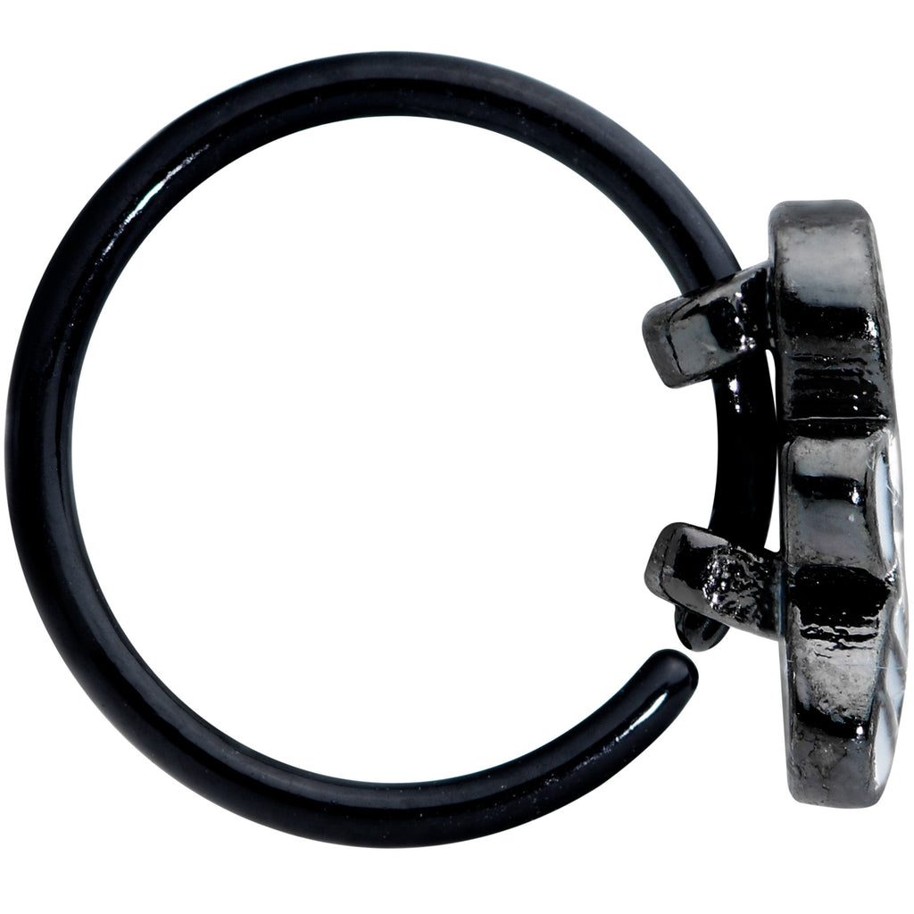 20G 5/16 Black Red Eye Mummy Halloween Nose Hoop