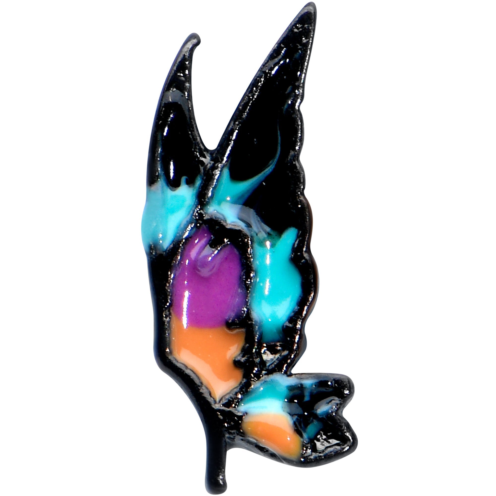 16G 5/16 Black Sunset Side Butterfly Labret Monroe Tragus