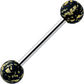 Matte Black Splatter Pattern Barbell Tongue Ring