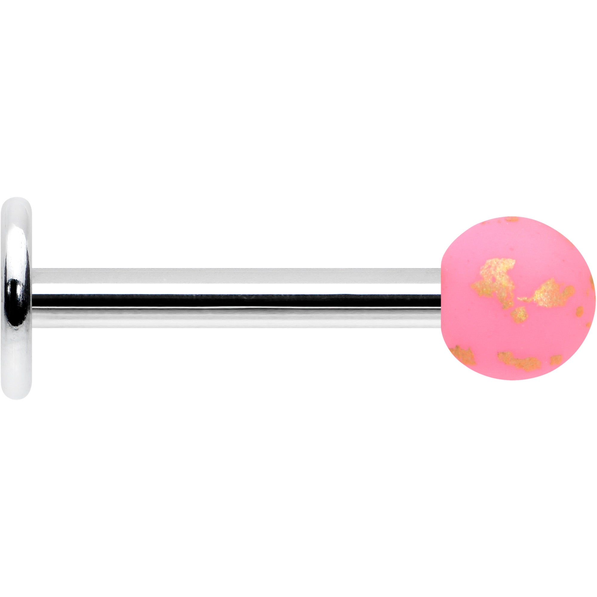 16G 5/16 Matte Pink Splatter Pattern Labret Monroe Tragus