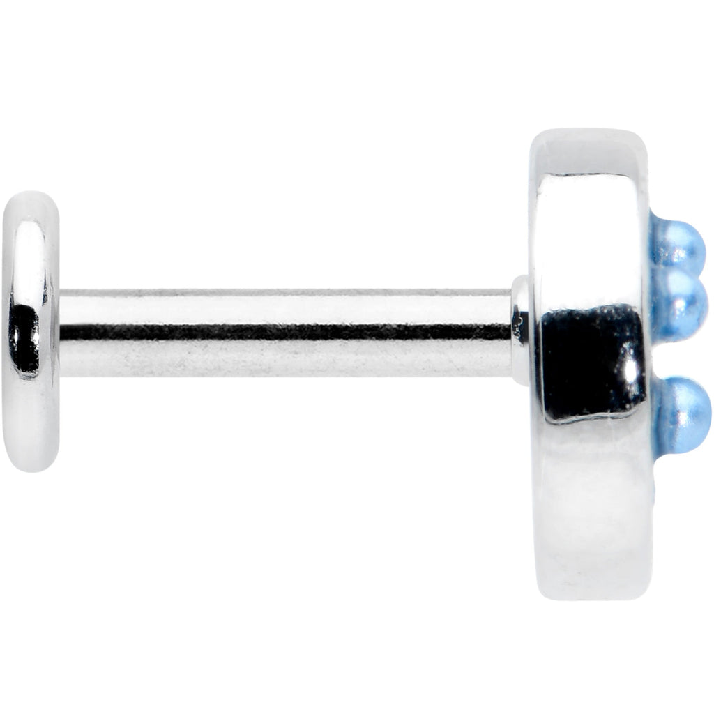 16G 1/4 Blue Gem Geometric Blues Pattern Labret Monroe Tragus