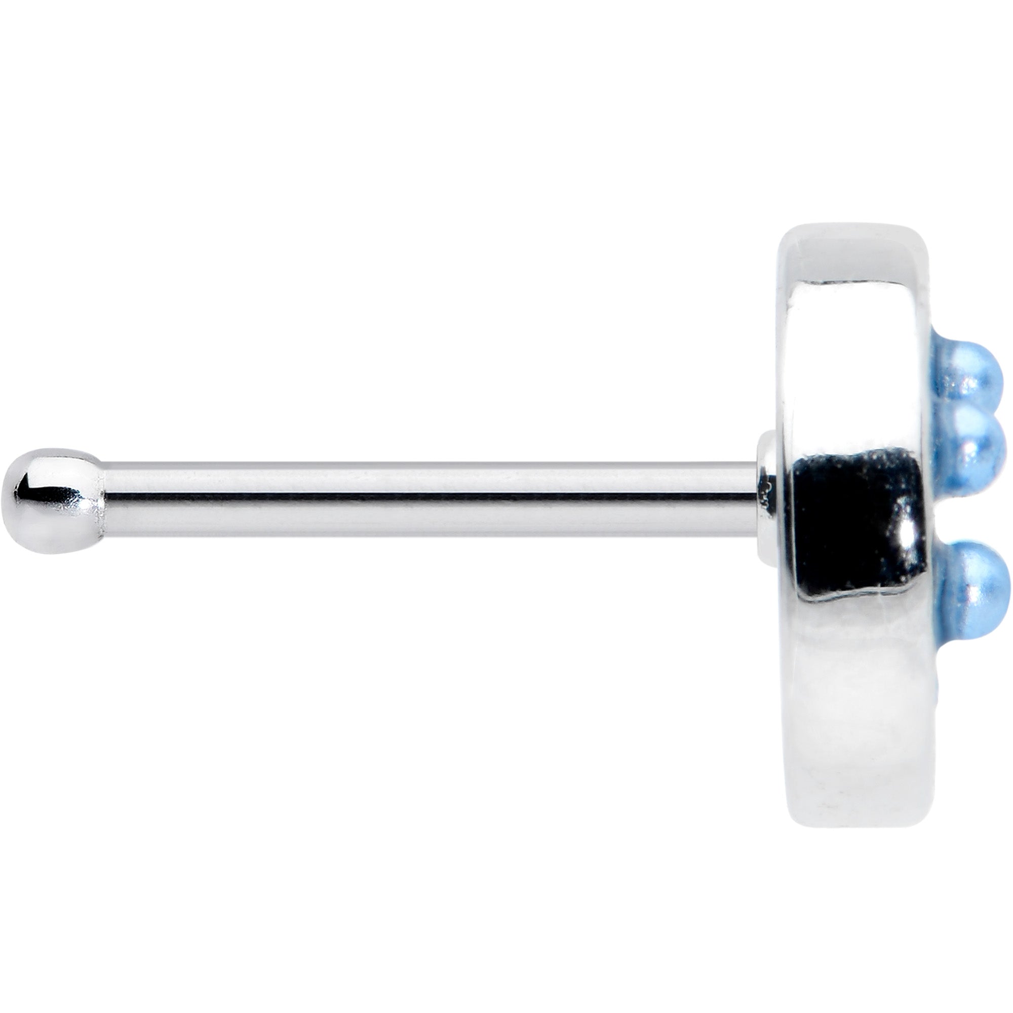 20G 1/4 Blue Gem Geometric Blues Nose Bone