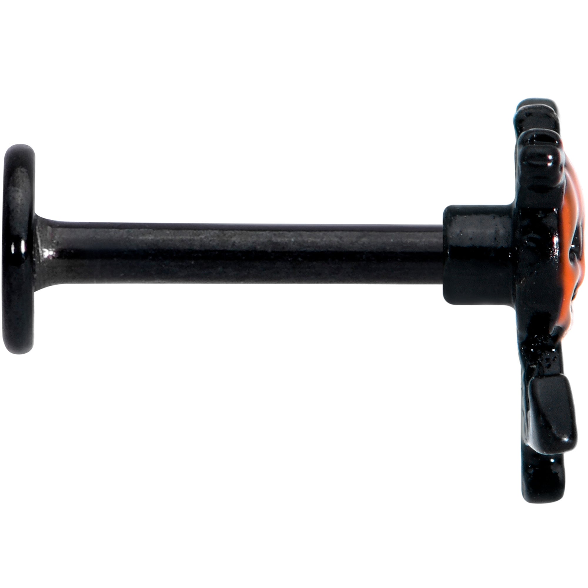16G 5/16 Black Dancing Skeleton Pumpkin Halloween Labret Tragus