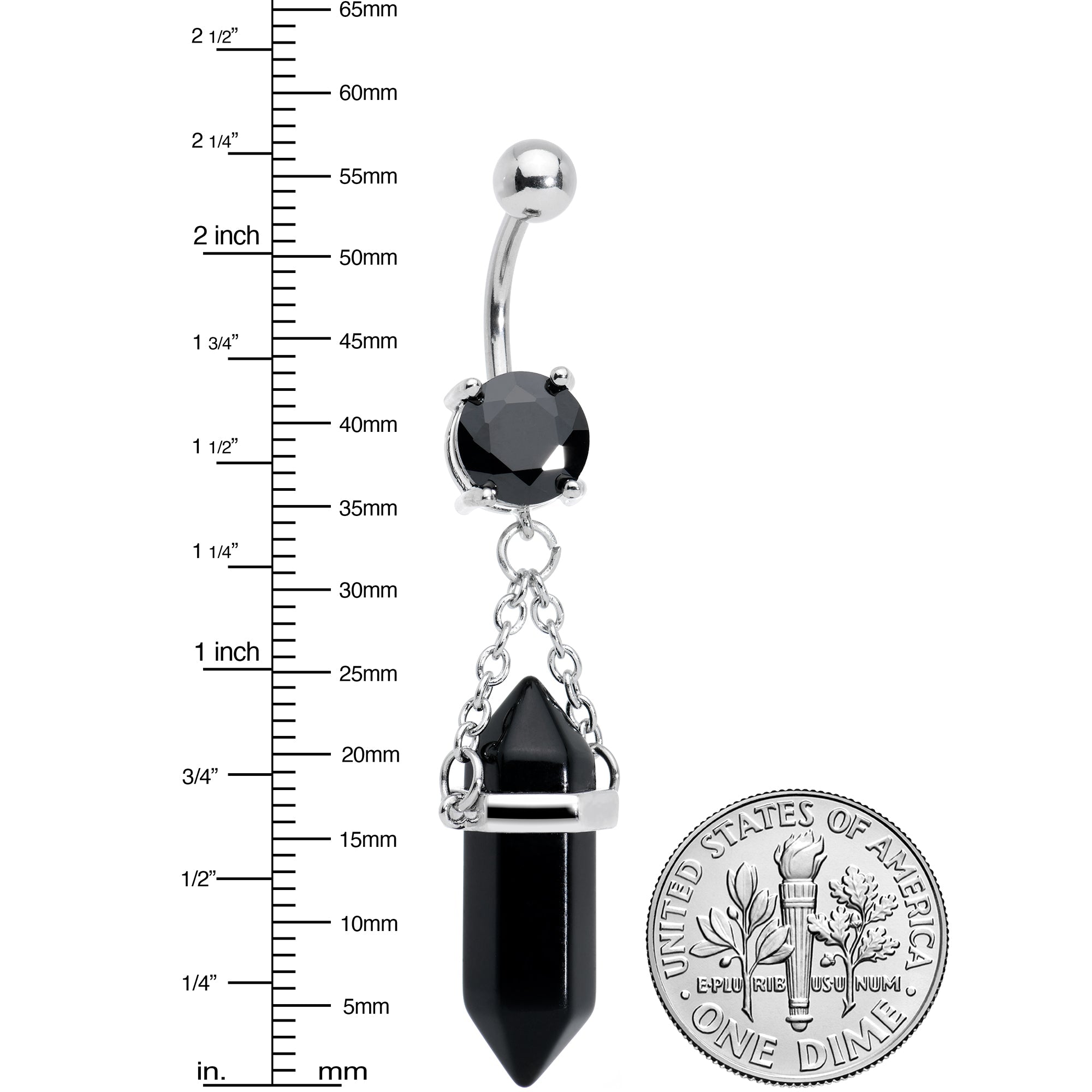Black Onyx Stone Stone Hippie Dangle Belly Ring
