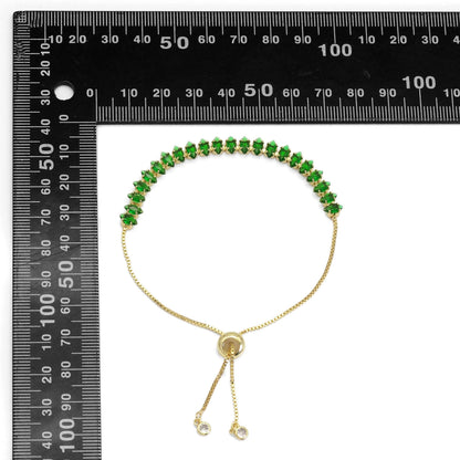 Marquise Shape CZ Adjustable Chain Bracelet, LD462