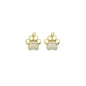 Gold Silver CZ Paw Print Charm, Sku#LK908