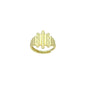 Gold Hammered Irregular Bar Statement Adjustable Ring, Sku#LD650