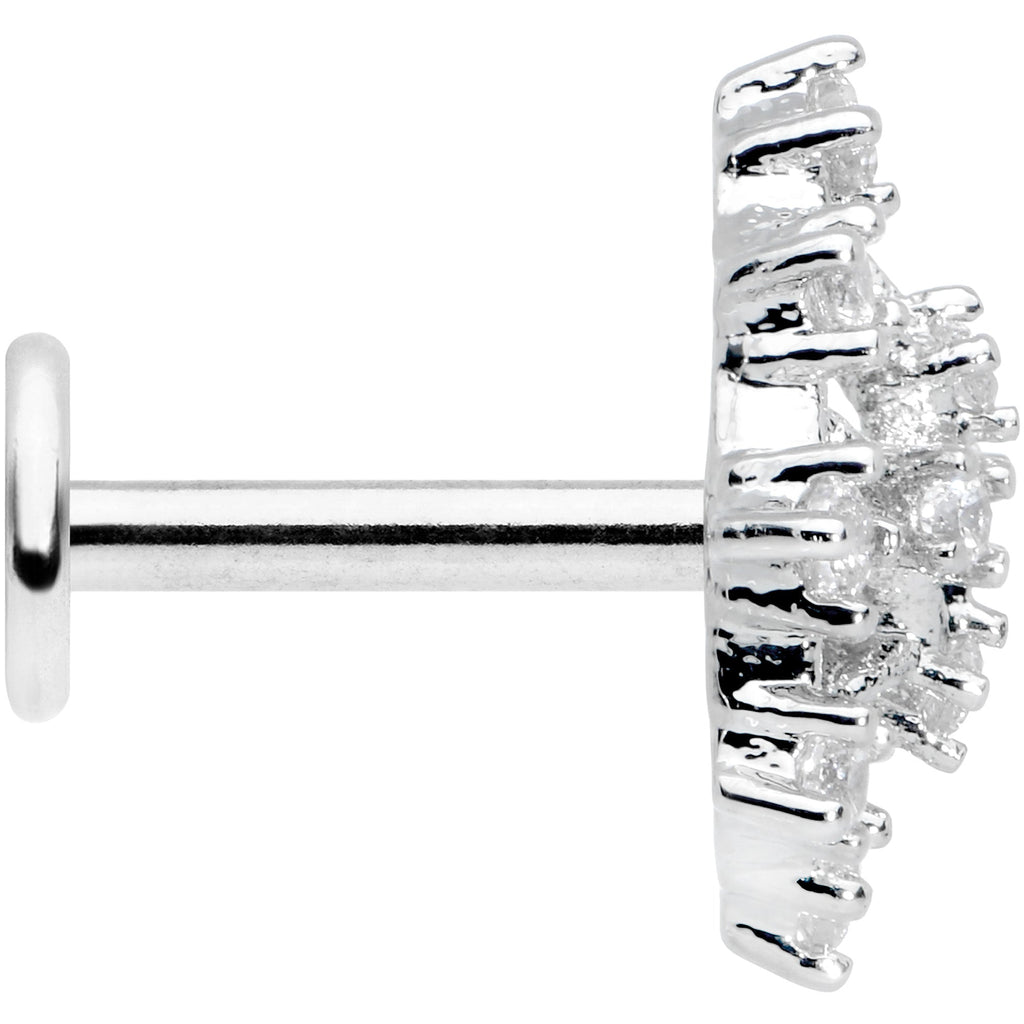 16G 1/4 Clear CZ Gem Constellation Labret Monroe Tragus