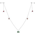14G 9/16 White Orb Santa Hat Christmas Barbell Nipple Chain Set