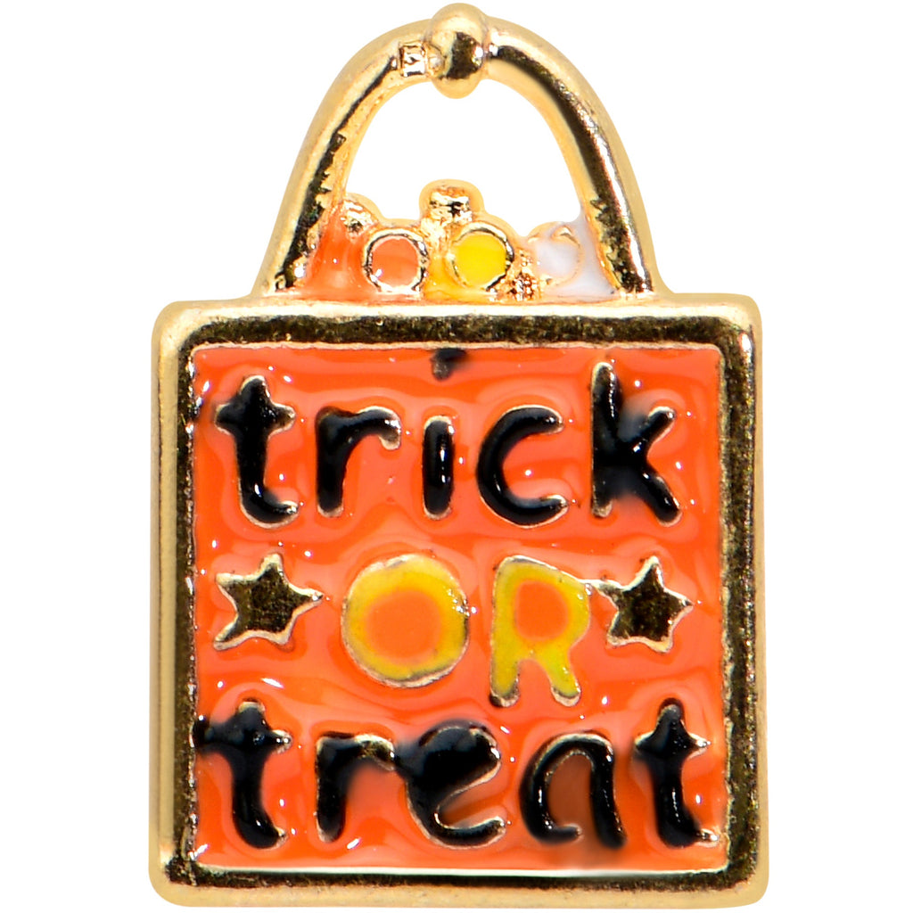 16G 5/16 Gold Tone Trick or Treat Halloween Labret Monroe Tragus