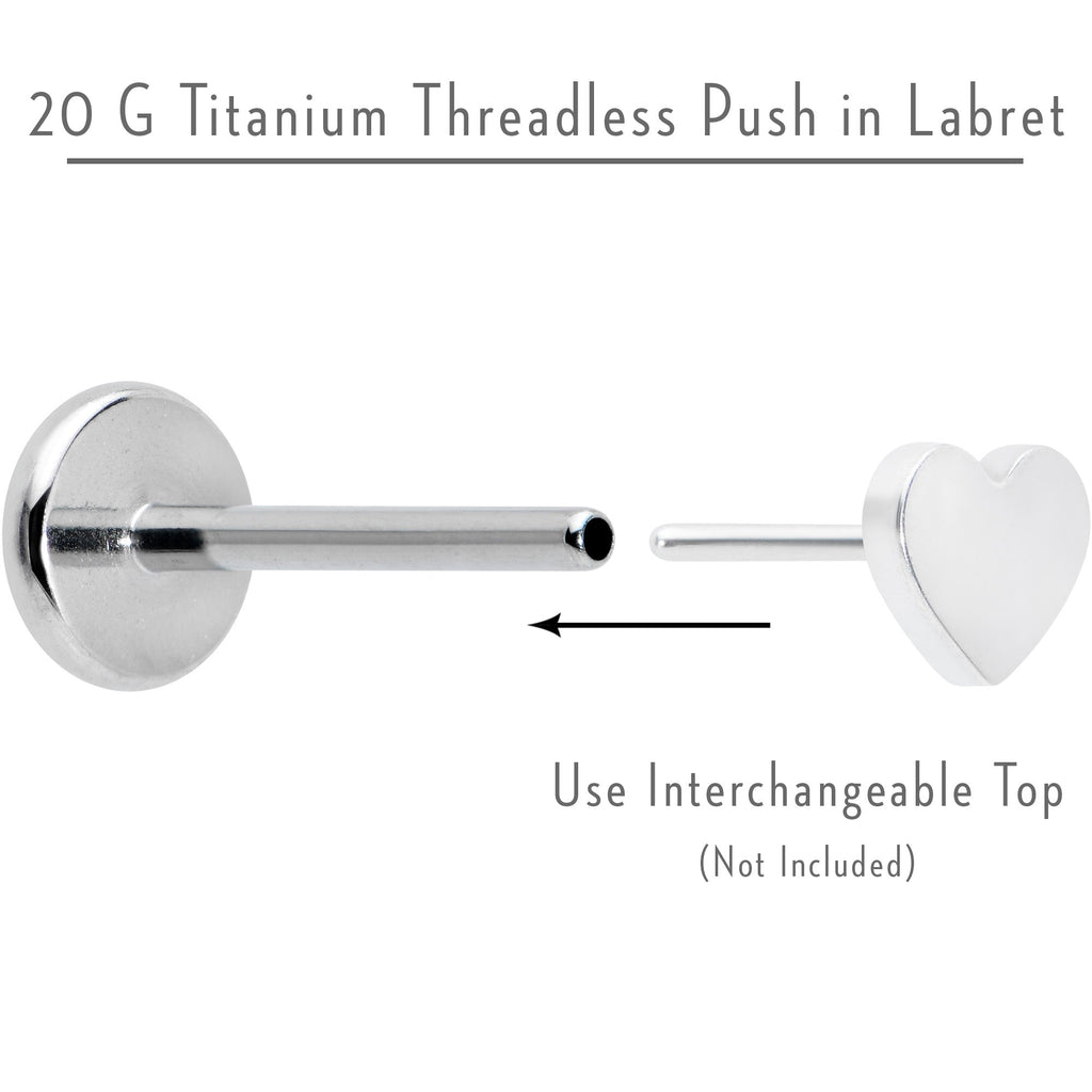 20G 5/16 G23 Titanium Threadless Post Only Labret Tragus Nose