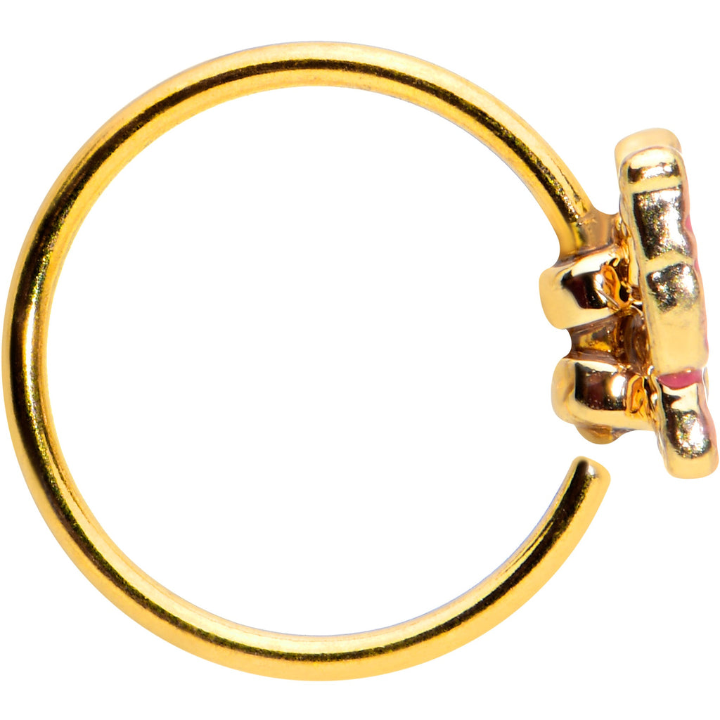 20G 5/16 Gold Tone Sweet Simple Butterfly Nose Hoop