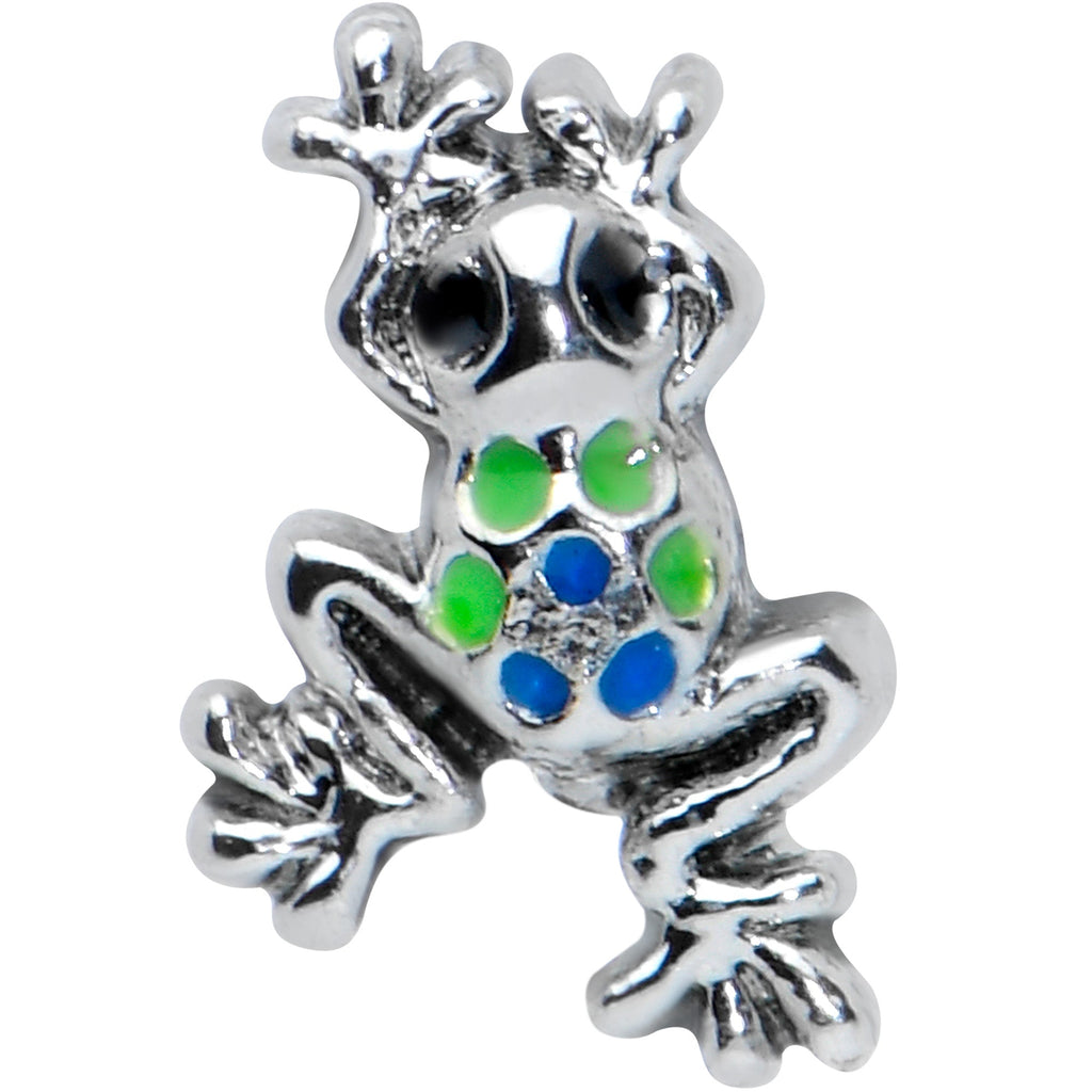 16G 5/16 Black Gem Polka Dot Blue Green Frog Labret Monroe Tragus