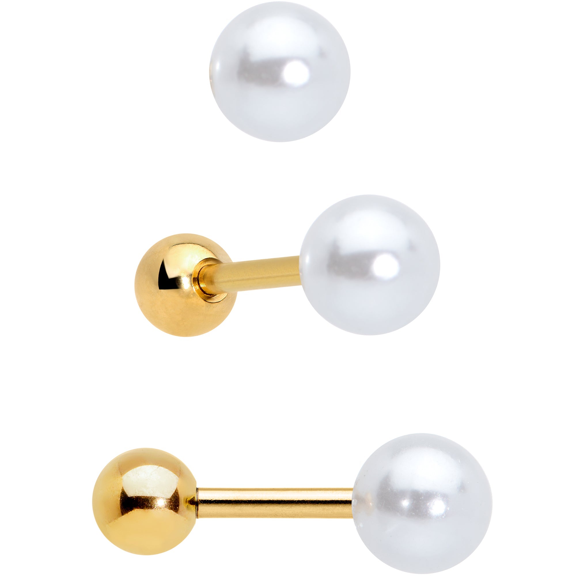 16G 1/4 Gold Tone Bee Smile Flower Cartilage Earring Curation Set of 3