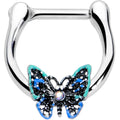 16G 5/16 Aurora Gem Colorful Butterfly Glam Cartilage Clicker