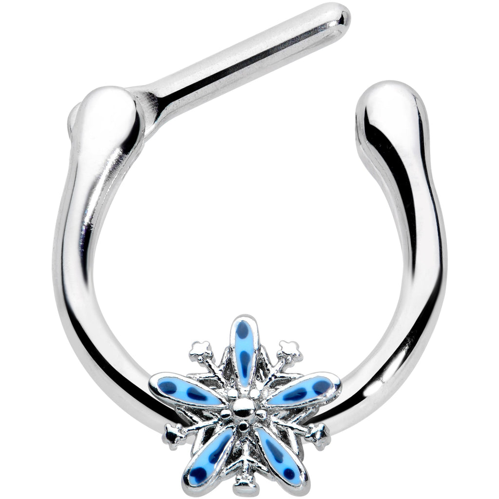 16G 5/16 Snowflake Blues Christmas Cartilage Clicker