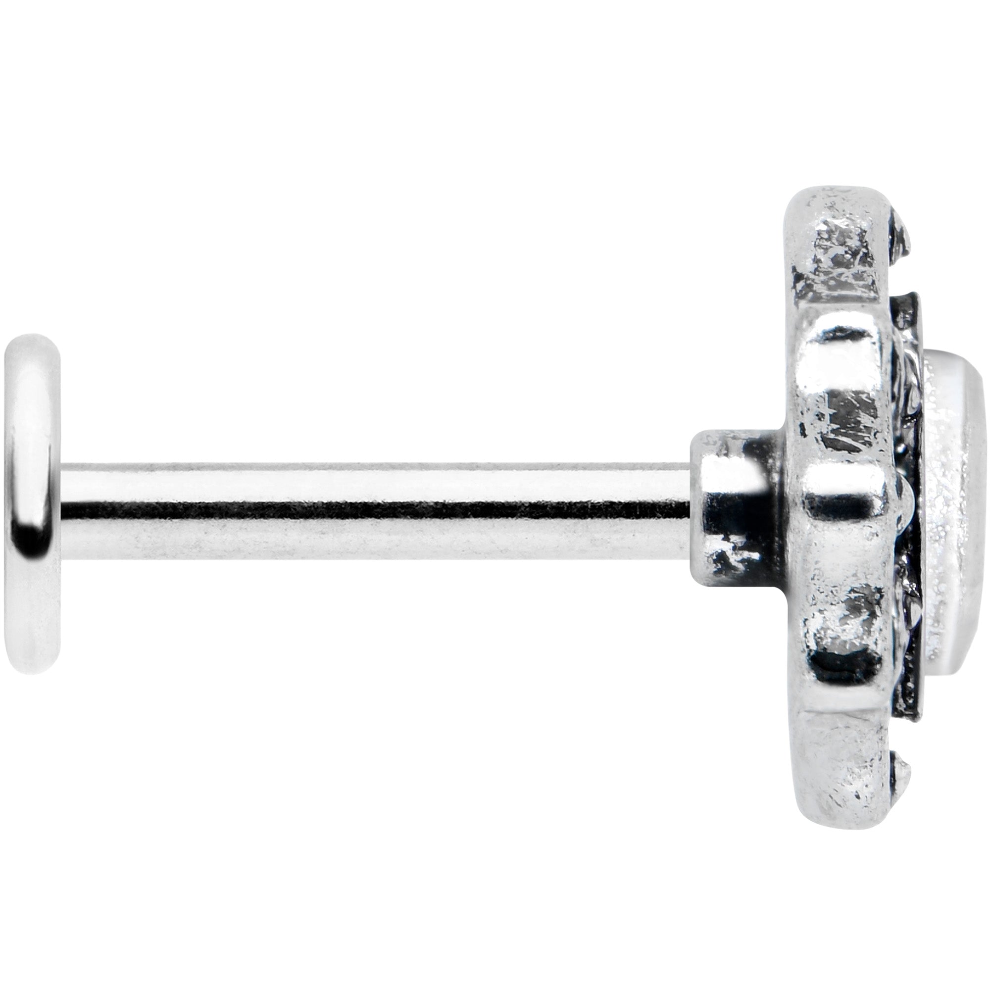 16G 5/16 Clear Gem Retro Rhombus Labret Monroe Tragus