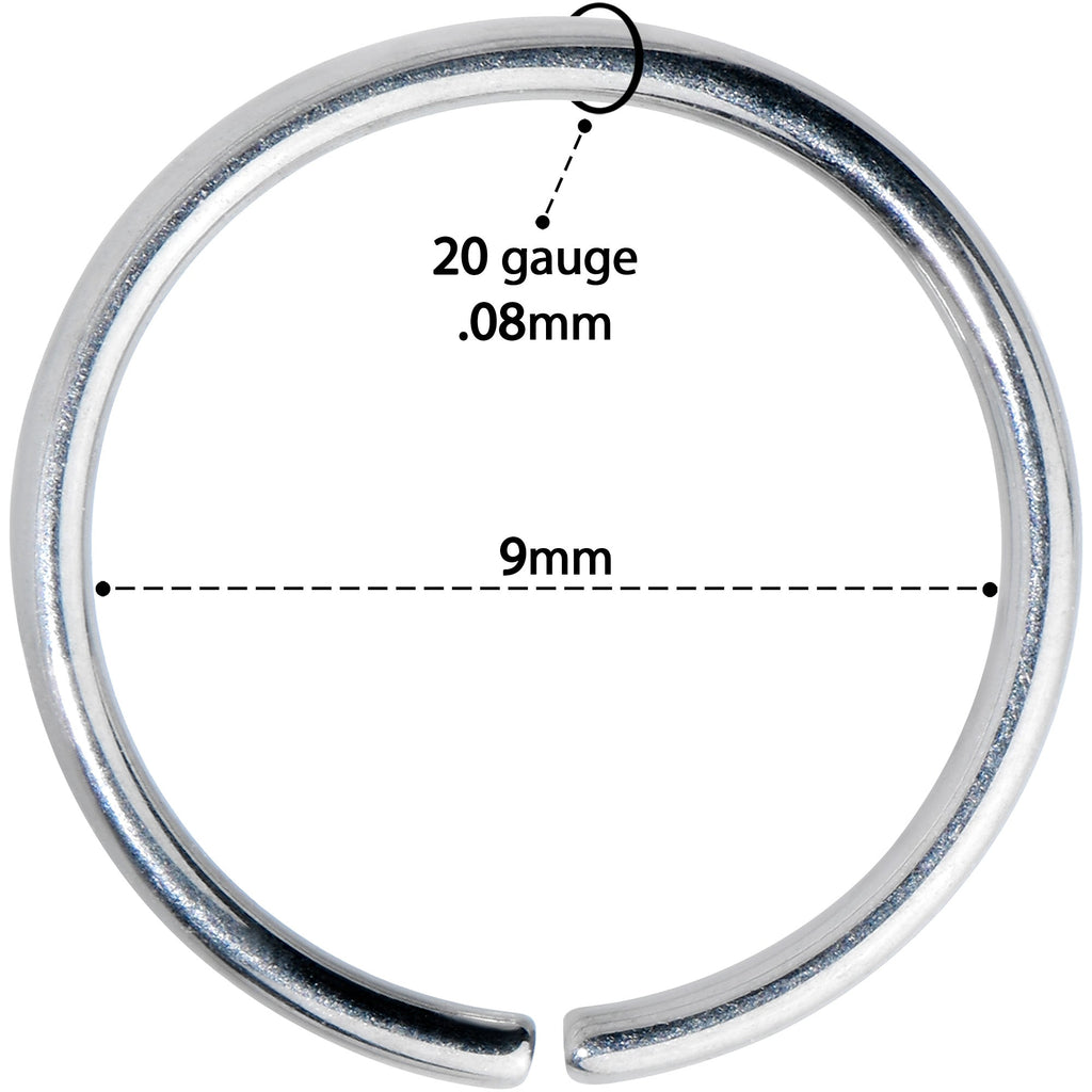20G 9mm Grade 23 Titanium Bendable Hoop Ring