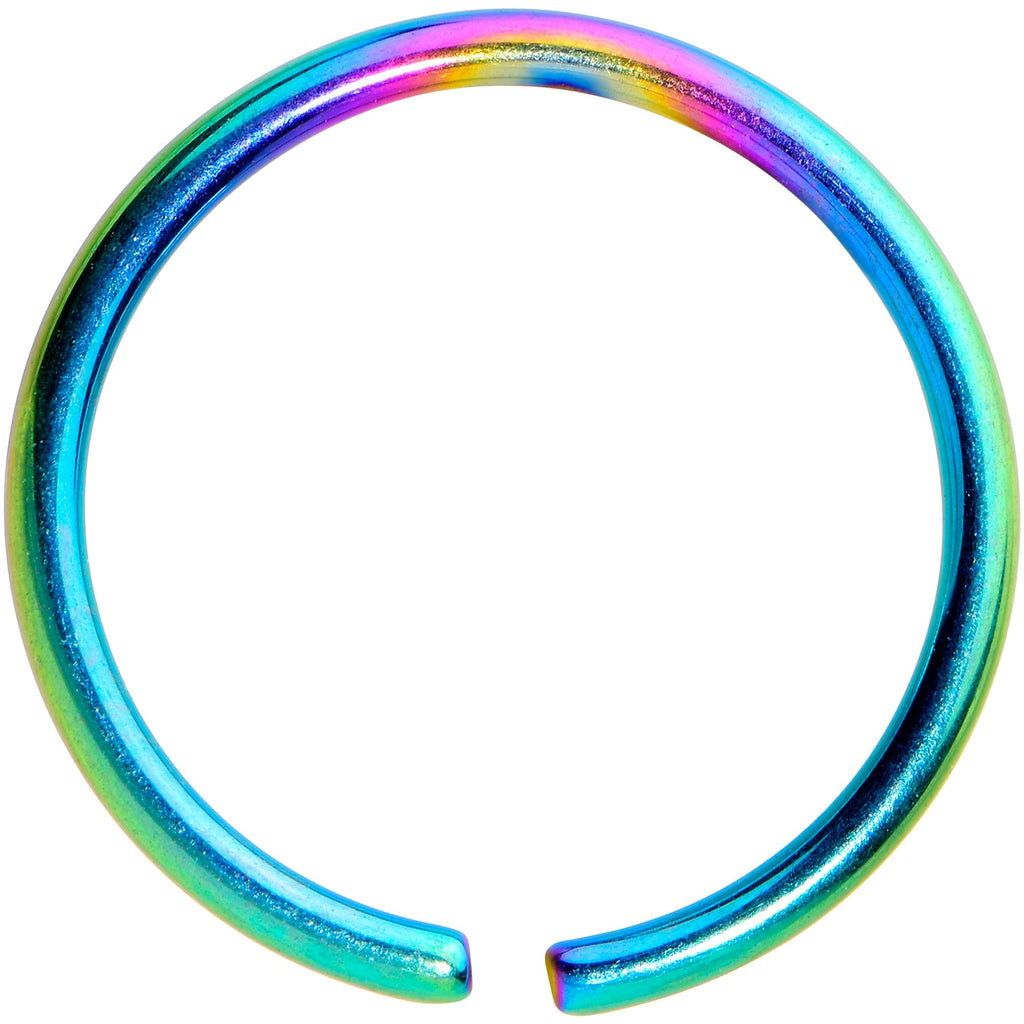 18G 3/8 Rainbow PVD Grade 23 Titanium Bendable Hoop Ring