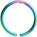18G 3/8 Rainbow PVD Grade 23 Titanium Bendable Hoop Ring