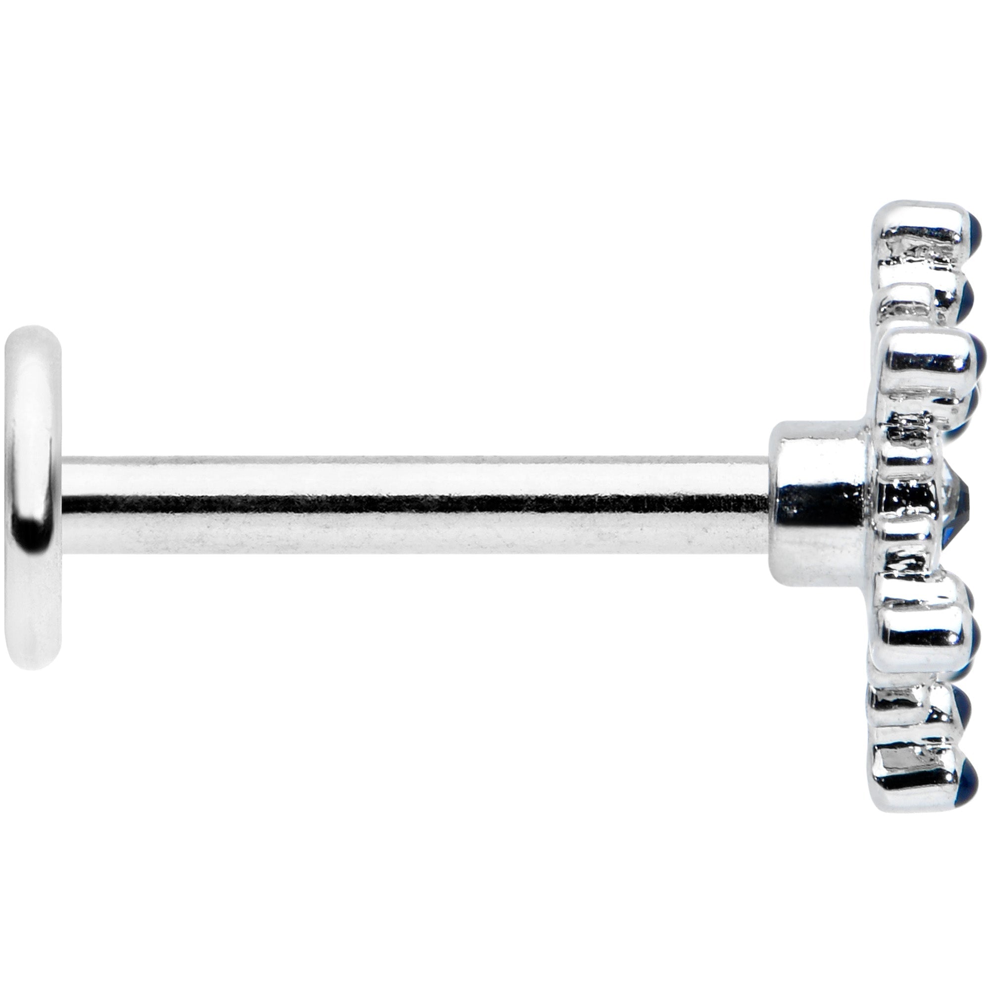 16G 5/16 Clear Blue Gem Festive Snowflake Labret Monroe Tragus