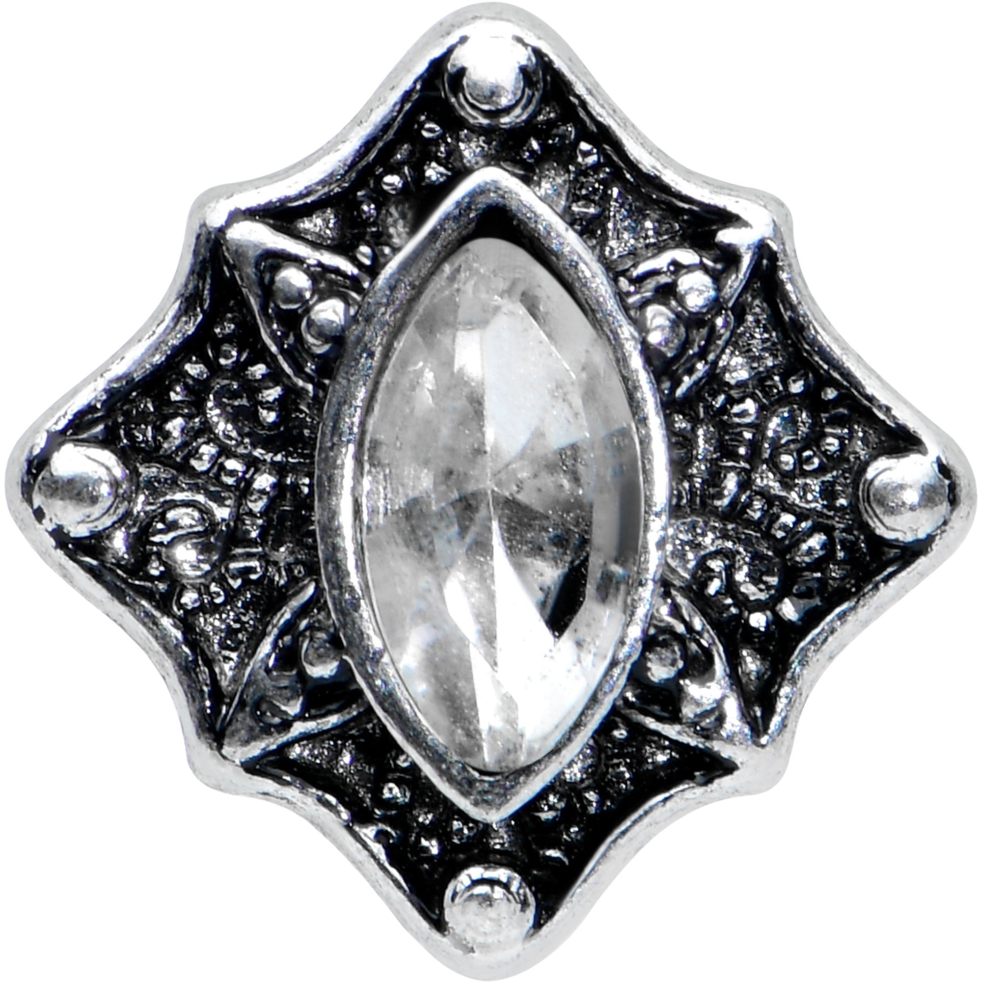 16G 1/4 Clear Gem Rhombus Retro Cartilage Tragus Earring