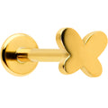16G 5/16 Gold Tone Simple Butterfly Internal Thread Labret Tragus
