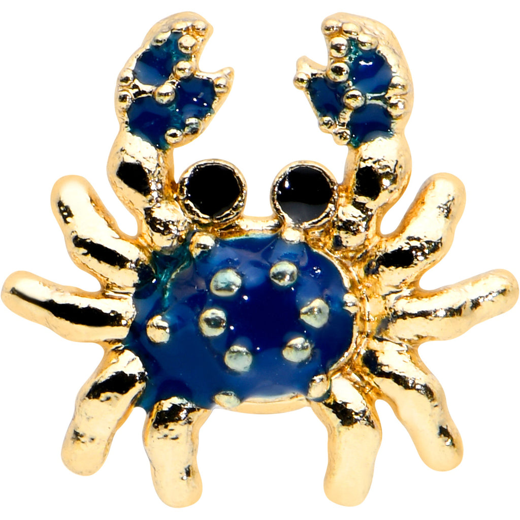 16G 5/16 Gold Tone Blue Crab Nautical Labret Monroe Tragus