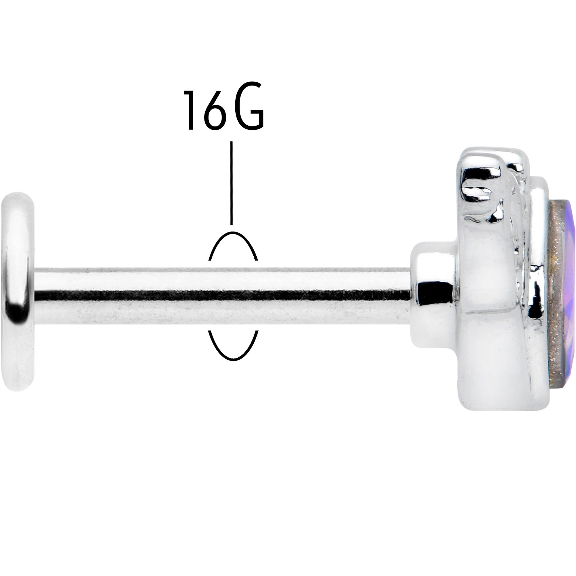16G 5/16 Aurora Gem Deco Waves Labret Monroe Tragus