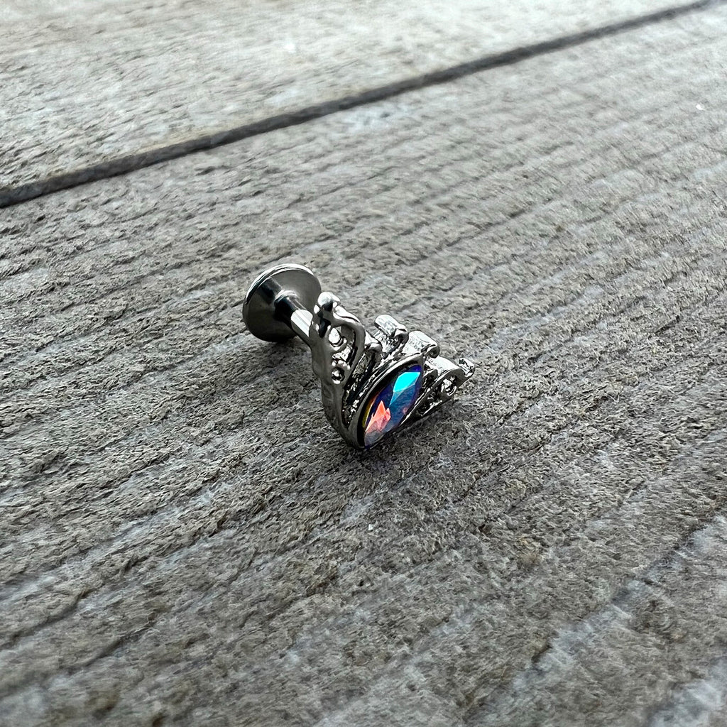 16G 1/4 Aurora Gem Deco Waves Labret