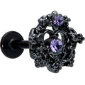 16G 5/16 Purple Gem Regal Black Crown Heart Labret Monroe Tragus