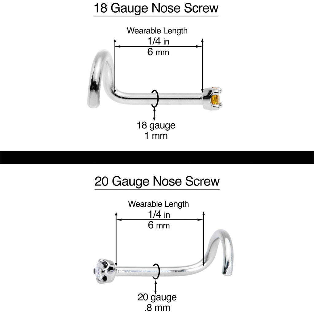 18G 1/4 Blue Synth Opal G23 Titanium Threadless Left Nose Screw
