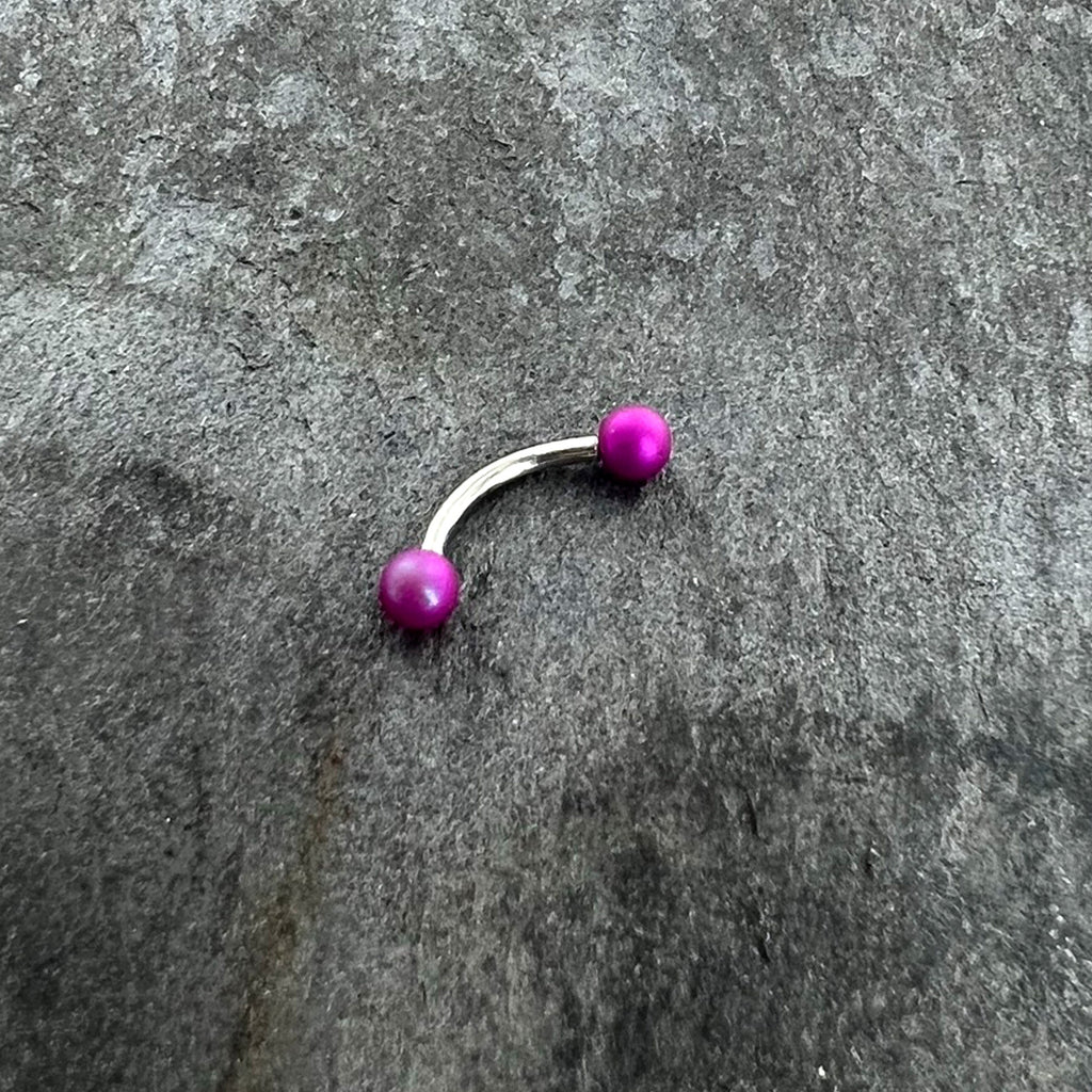 16G 5/16 Matte Purple Aurora Curved Eyebrow Ring
