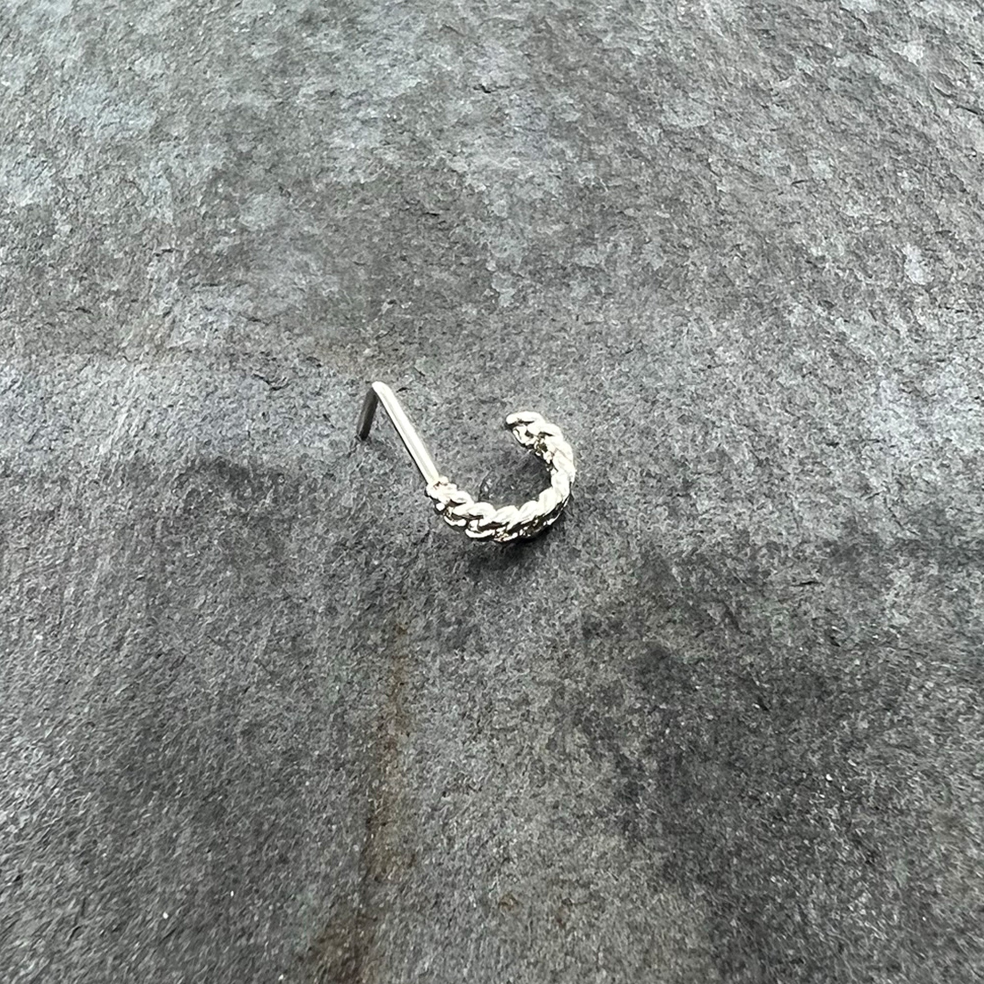 20G 1/4 Loving Links Faux Hoop L Shaped Nose Ring