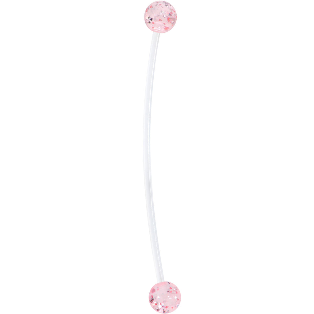 Pink Blue Glitter Glamour PTFE Pregnancy Belly Ring