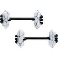 14G 9/16 White Howlite Black Claw Barbell Nipple Ring Set