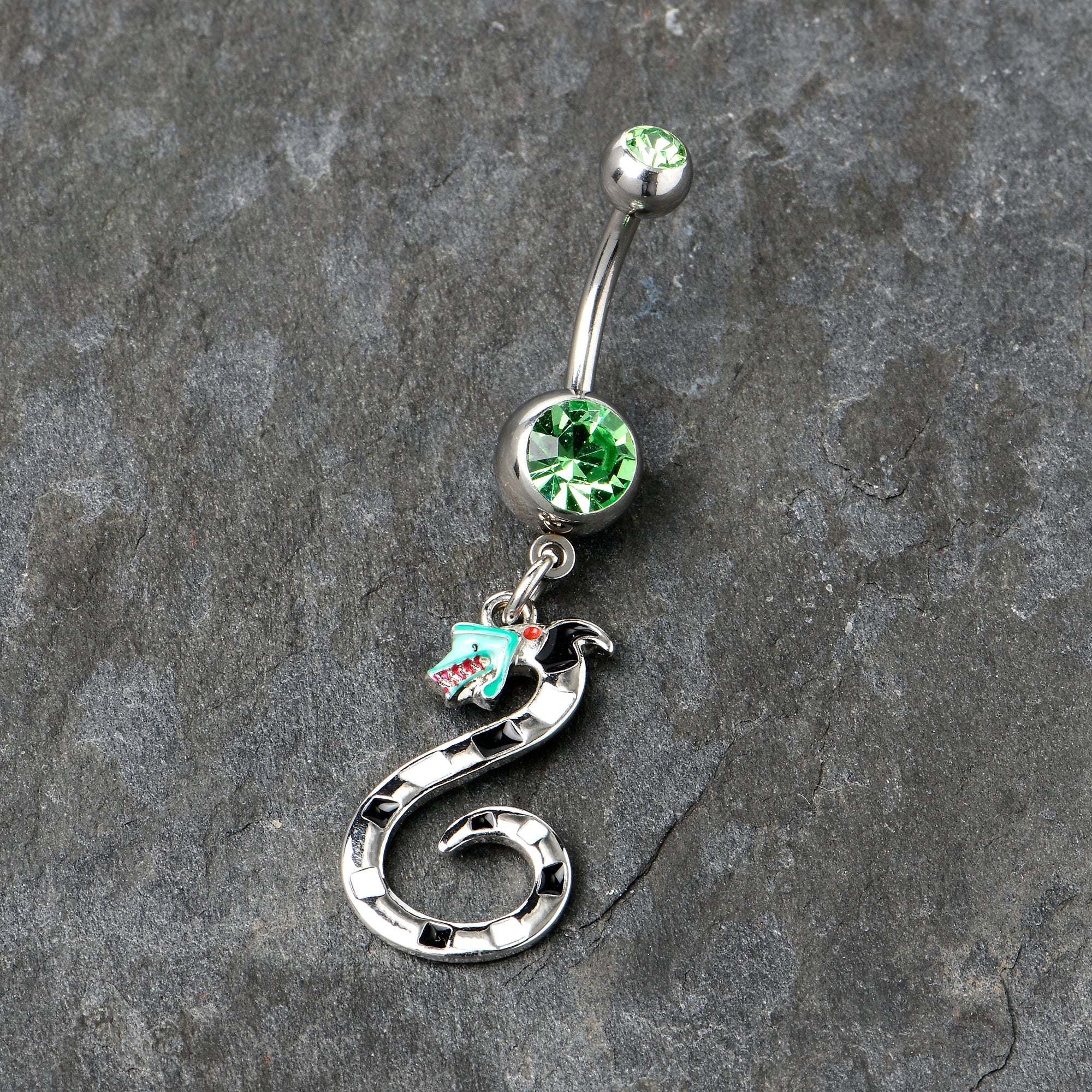 Green Gem Officially Licensed Beetlejuice SandWorm Dangle Belly Ring