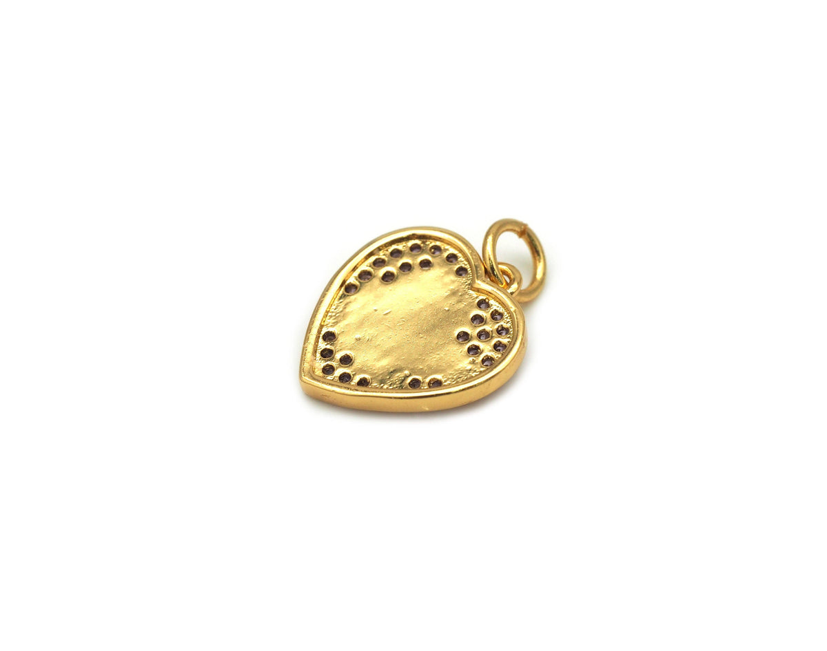 CZ Angel Heart Charm, Sku#B156