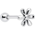 316L Surgical Steel Loopy Hippie Flower End Barbell Tongue Ring