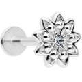 16G 5/16 Clear Gem Starry Flower Labret Monroe Tragus