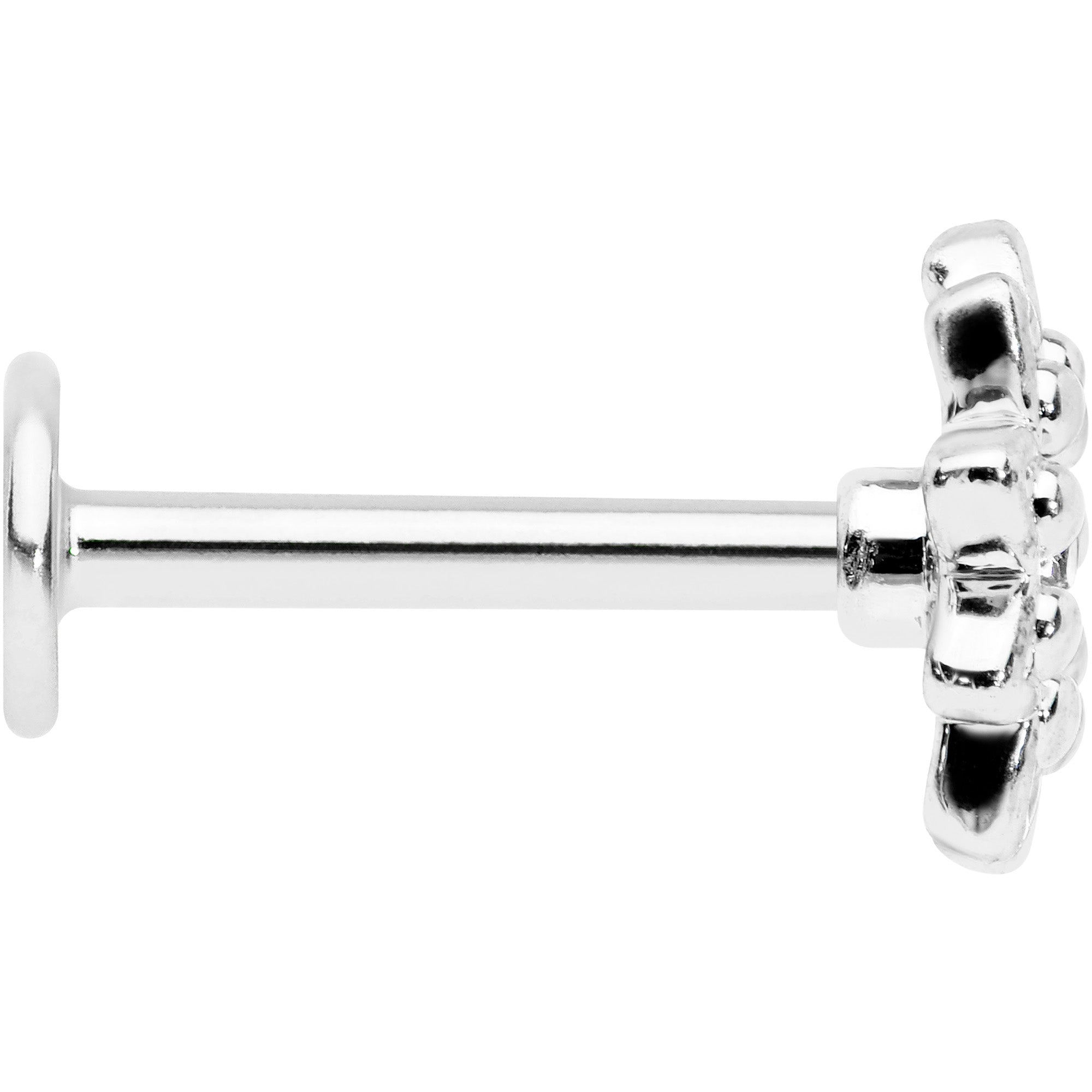 16G 5/16 Clear Gem Starry Flower Labret Monroe Tragus